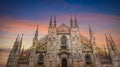 Milan Cathedral, Duomo di Milano which Duomo at sunrise sky scene at Milan, Europe Royalty Free Stock Photo