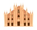 Milan cathedral, Italy architecture landmark vector illustration Royalty Free Stock Photo