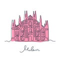 Milan Cathedral, Italy vector illustration