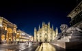Milan Cathedral, Piazza del Duomo at night, Italy Royalty Free Stock Photo