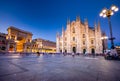 Milan Cathedral, Piazza del Duomo at night, Italy Royalty Free Stock Photo