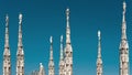 Milan Cathedral roof, Italy. Famous Milan Cathedral or Duomo di Milano is a top landmark of Milan. Many luxury spires with statues Royalty Free Stock Photo