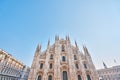 Milan Cathedral on sunny day, Italy. Milan Cathedral or Duomo di Milano is top tourist attraction of Milan. Royalty Free Stock Photo