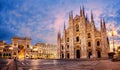 Milan Cathedral on sunrise, Italy Royalty Free Stock Photo