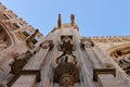 Milan - christmas 2019: particular of the facade and the gargoyles of the Cathedral of Milan