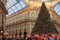Milan - christmas 2019: Vittorio Emanuele shopping gallery near Milan Dome plaza