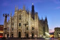 Milan church with evening illumination