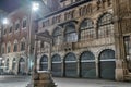 Milan city at night, Italy. Piazza dei Mercanti, Merchants Square Royalty Free Stock Photo