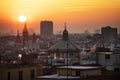 Magic sunset over Milan, Italy Royalty Free Stock Photo