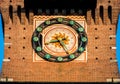 Milan clock of the sforza castle in the city center Royalty Free Stock Photo