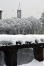 Milan: Darsena with snow