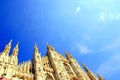 Milan Duomo on blue sky Royalty Free Stock Photo