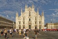Milan Duomo cathedral with tourists, milan, italy Royalty Free Stock Photo