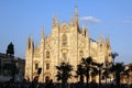 Milan Duomo Church in the dusk sunshine