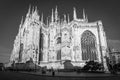 Milan Duomo Italy black and white image Royalty Free Stock Photo