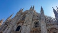 Milan - External view of Milan Cathedral (Duomo di Milano) from the Piazza del Duomo Royalty Free Stock Photo