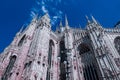 Milan - External view of Milan Cathedral (Duomo di Milano) from the Piazza del Duomo Royalty Free Stock Photo