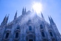 Milan - External view of Milan Cathedral (Duomo di Milano) from the Piazza del Duomo Royalty Free Stock Photo