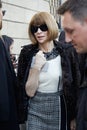 Anna Wintour, American Vogue editor after Tod`s fashion show, Milan Fashion Week street style on February 24