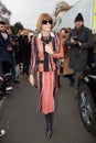 Anna Wintour poses for photographers before Tod`s fashion show, Milan Fashion Week Day 3 street style on