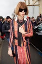 Anna Wintour poses for photographers before Tod`s fashion show, Milan Fashion Week Day 3 street style on