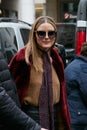 Olivia Palermo before Salvatore Ferragamo fashion show, Milan Fashion Week street style on February 26, 2017