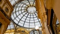 Milan Galleria Vittorio Emanuele, beautiful interior, vertical panorama Royalty Free Stock Photo