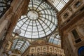 Milan. Glass ceiling in Vittorio Emanuele gallery Royalty Free Stock Photo