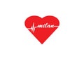 Milan heart rate pulse love symbol city