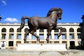 Milan, the hippodrome with the Leonardo's horse statue Royalty Free Stock Photo