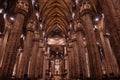 Milan - Interior view of Milan Cathedral (Duomo di Milano), Lombardy, Italy, Europe. Gothic architecture Royalty Free Stock Photo