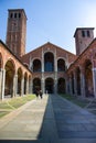 The Basilica of Sant Ambrogio ,central vertical view of the church