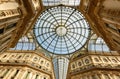 Galleria Vittorio Emanuele II from inside the arcade. City of Milan, Italy Royalty Free Stock Photo