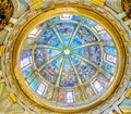 The huge dome of the Temple of San Sebastiano, decorated with frescoes, on April 11 in Milan, Italy