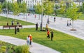 Local relax at a park in the Citylife area of Milan