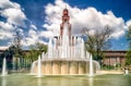 Sforza castle and fountain in Milano, Italy Royalty Free Stock Photo
