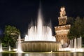 Sforza castle and fountain in Milano, Italy Royalty Free Stock Photo