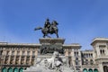 View of Vittorio Emanuele II statue in Duomo Square, Milan, Italy Royalty Free Stock Photo