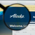 Milan, Italy - August 10, 2017: Alaska Air Group website homepage. It is an airline holding company based in SeaTac. Alaska Air G Royalty Free Stock Photo