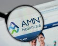 Milan, Italy - August 10, 2017: AMN Healthcare Services website