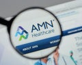 Milan, Italy - August 10, 2017: AMN Healthcare Services website