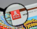 Milan, Italy - August 10, 2017: Atari logo on the website homep