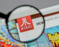Milan, Italy - August 10, 2017: Atari logo on the website homep Royalty Free Stock Photo