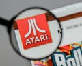 Milan, Italy - August 10, 2017: Atari logo on the website homep