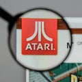 Milan, Italy - August 10, 2017: Atari logo on the website homep