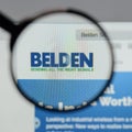 Milan, Italy - August 10, 2017: Belden logo on the website home