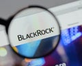 Milan, Italy - August 10, 2017: BlackRock logo on the website h