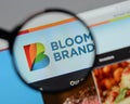 Milan, Italy - August 10, 2017: Bloomin Brands logo on the website homepage.