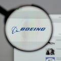 Milan, Italy - August 10, 2017: Boeing logo on the website home
