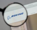 Milan, Italy - August 10, 2017: Boeing logo on the website home